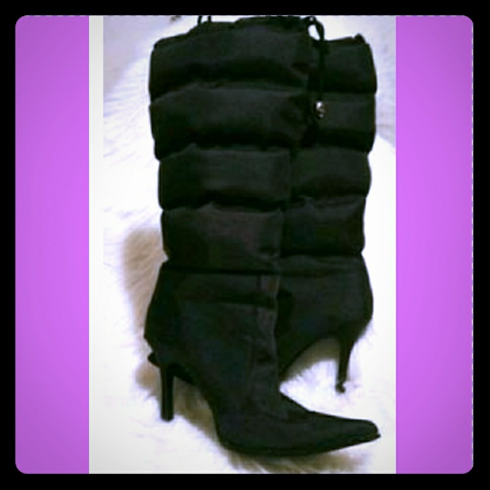 Puff stiletto boots size 7